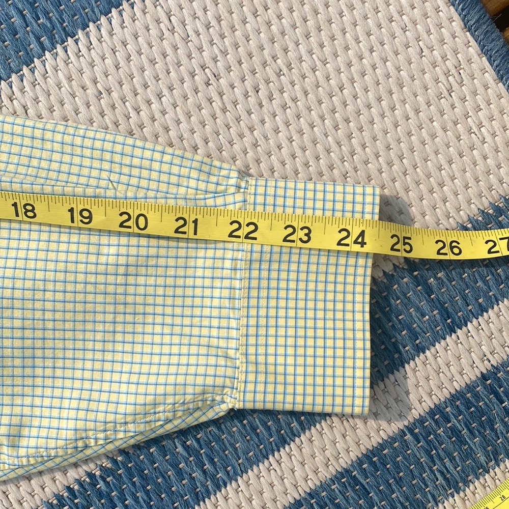 vineyard vines blue/green over pale yellow check logo Button-down Tall! - Picture 11 of 12